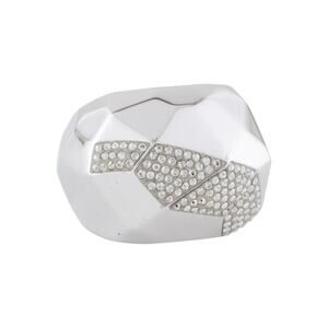 Atelier Swarovski by Jean Paul Gaultier Silver Crystal Pavé Ring Sz. 9